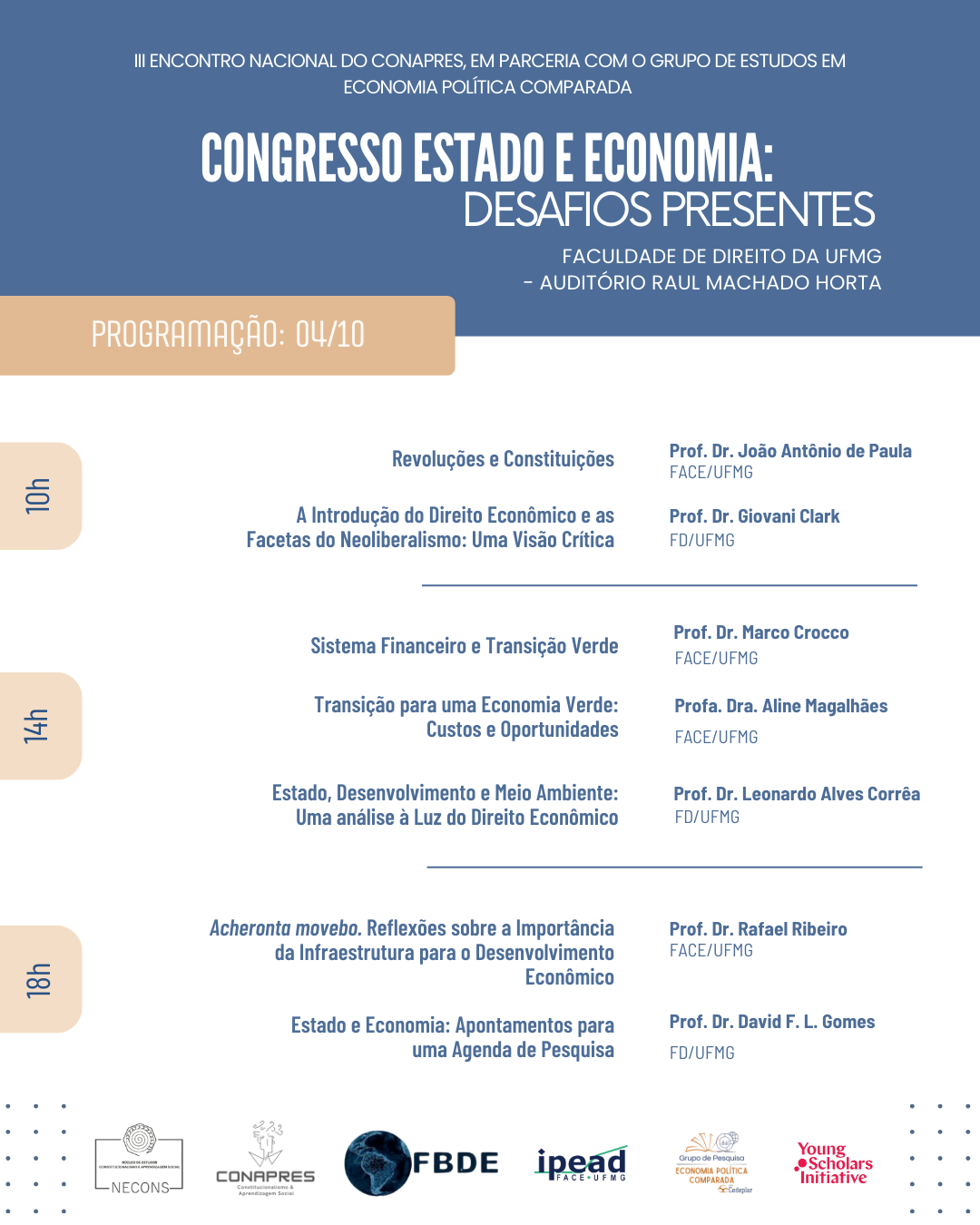 CONGRESSO ESTADO E ECONÔMIA DESAFIOS PRESENTES PPGD UFMG