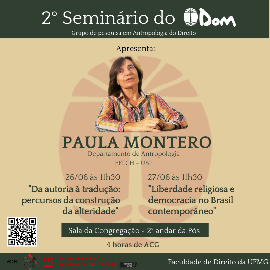 2º SEMINÁRIO DO DOM – GRUPO DE PESQUISA EM ANTROPOLOGIA DO DIREITO